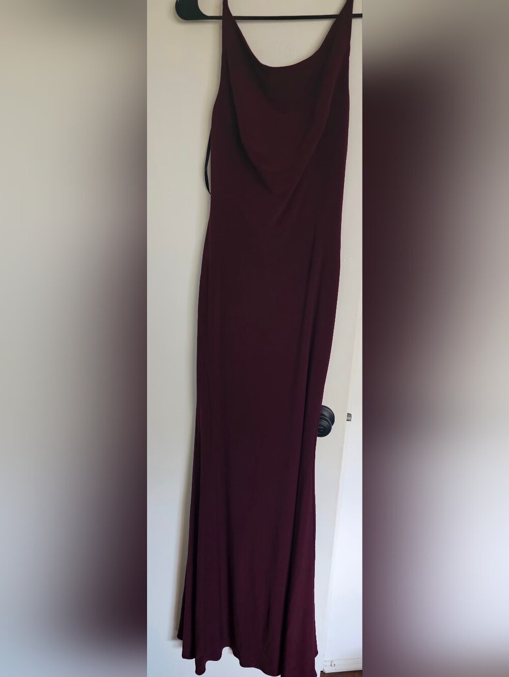 Sorella Vita Maroon Floor-Length Cowl Neck Gown